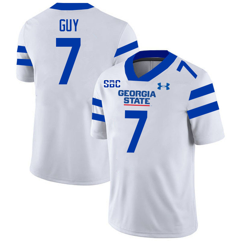 Georgia State Panthers #7 Izaiah Guy College Football Jerseys Stitched-White